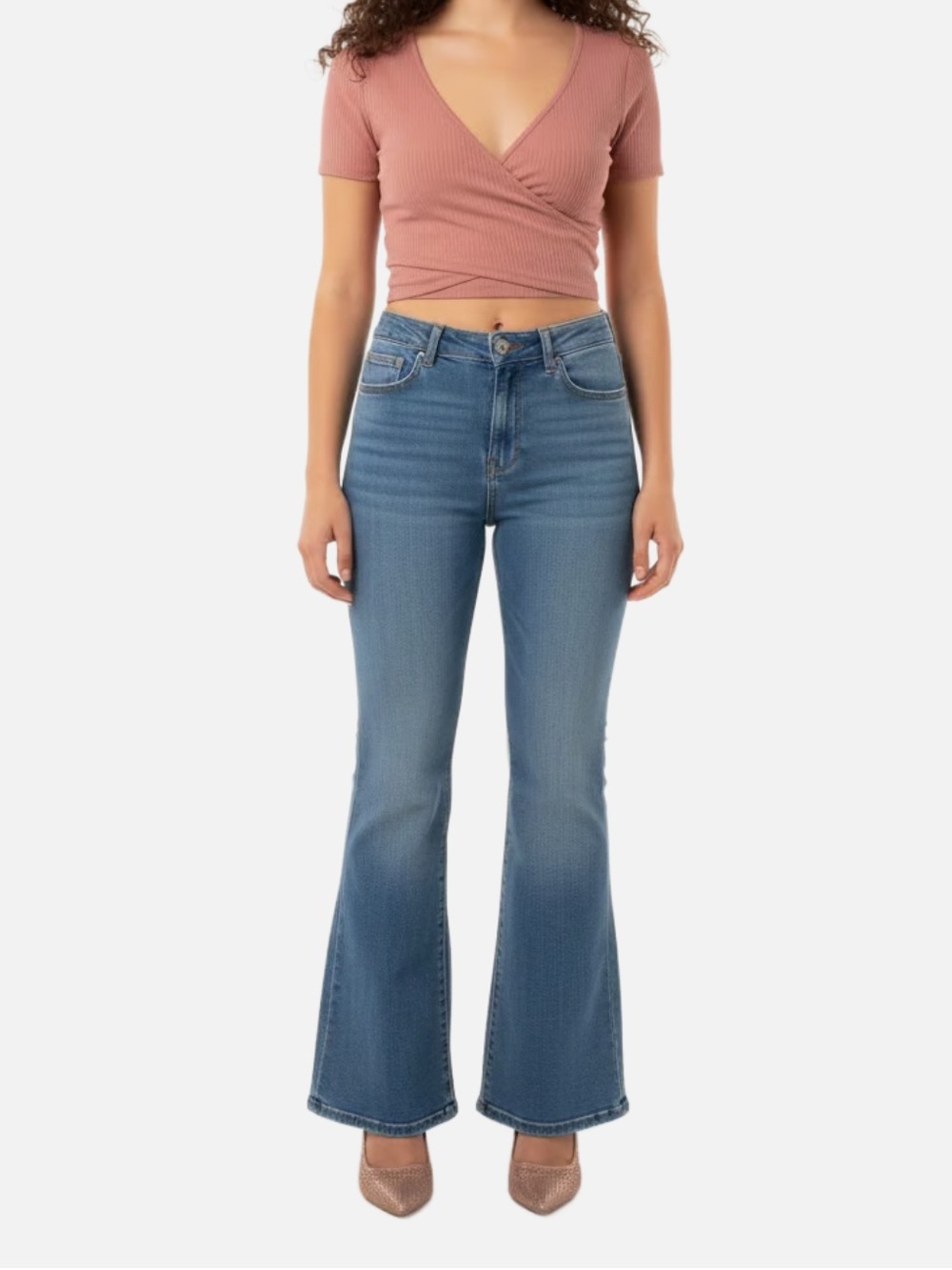 American Eagle Outfitters Light Blue High-Rise Flare Jeans